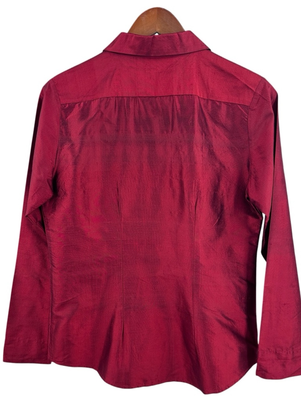 THE TERRITORY AHEAD Silk Shirt Button Long Sleeve Red - Picture 2 of 6
